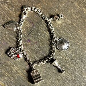 Brighton - Las Vegas‎ Casino Themed Silver Plated Charm Bracelet like new